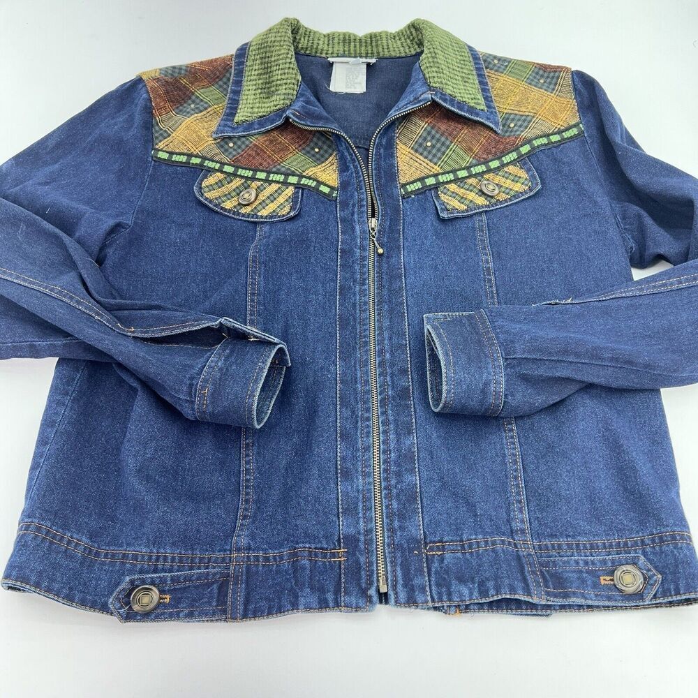 Nancy Bolen City Girl VTG Denim Jacket Embroidered Size 10